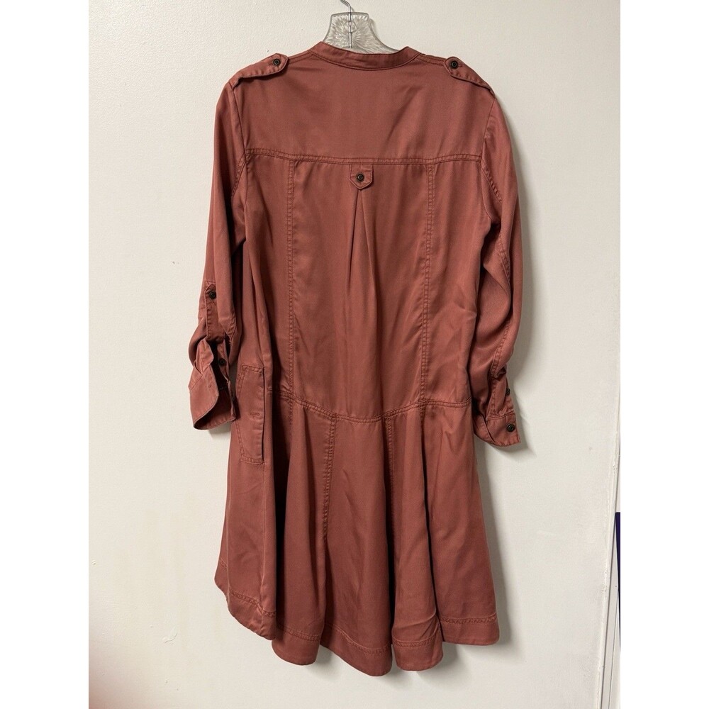 Holding Horses Anthropologie Shirt Dress Size 8 Mauve Lyocell Button Front - Picture 5 of 8